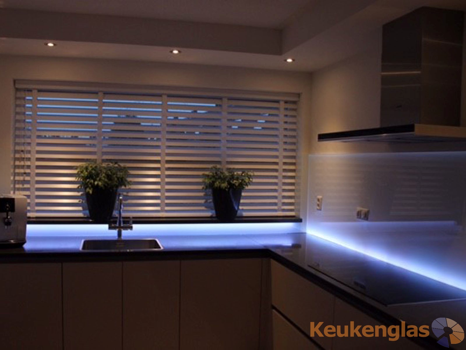Keuken met LED - Keukenglas